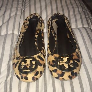 Tory Burch calf hair leopard flats